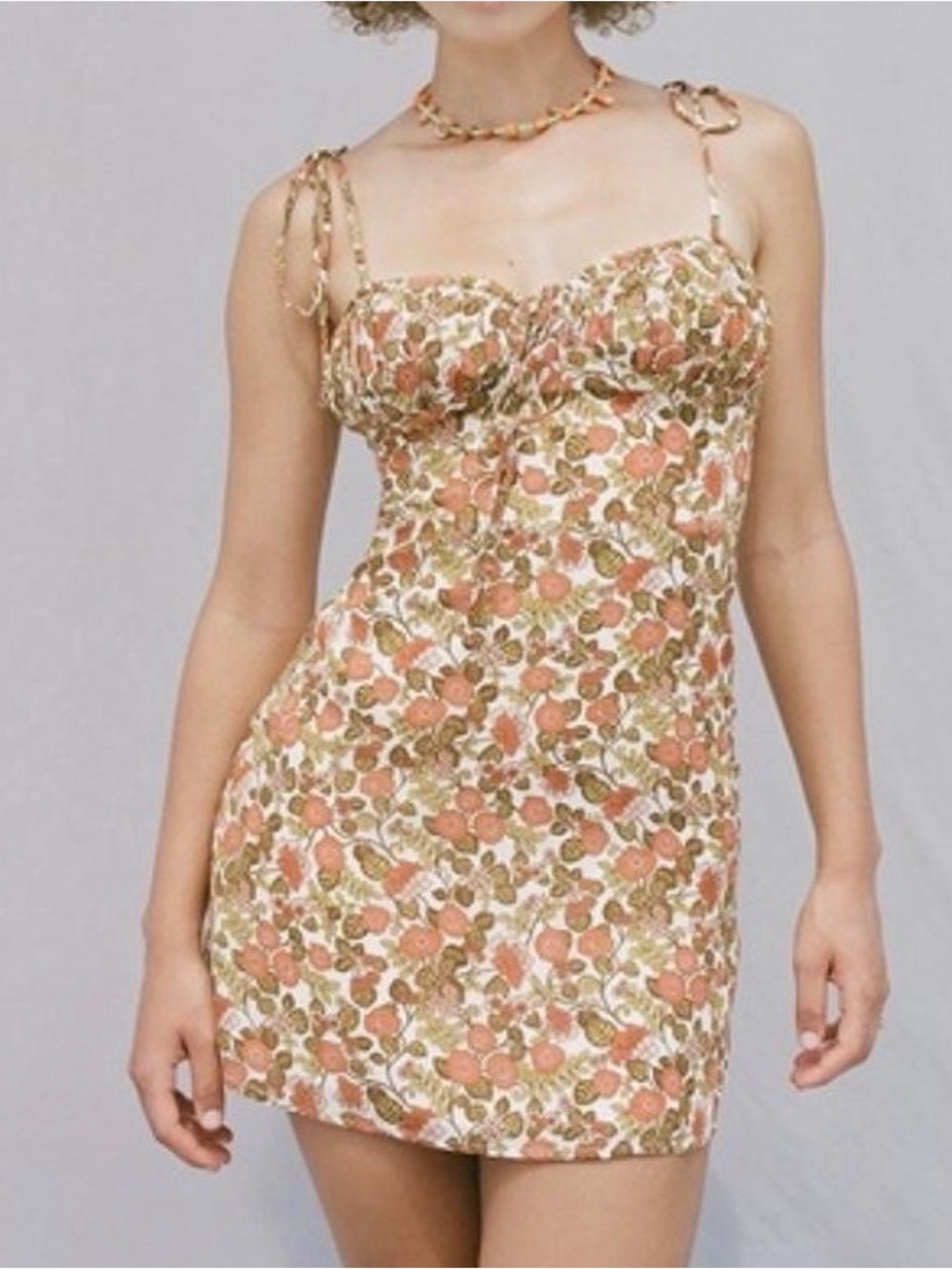 Realisation Par Peach Floral Mini Dress